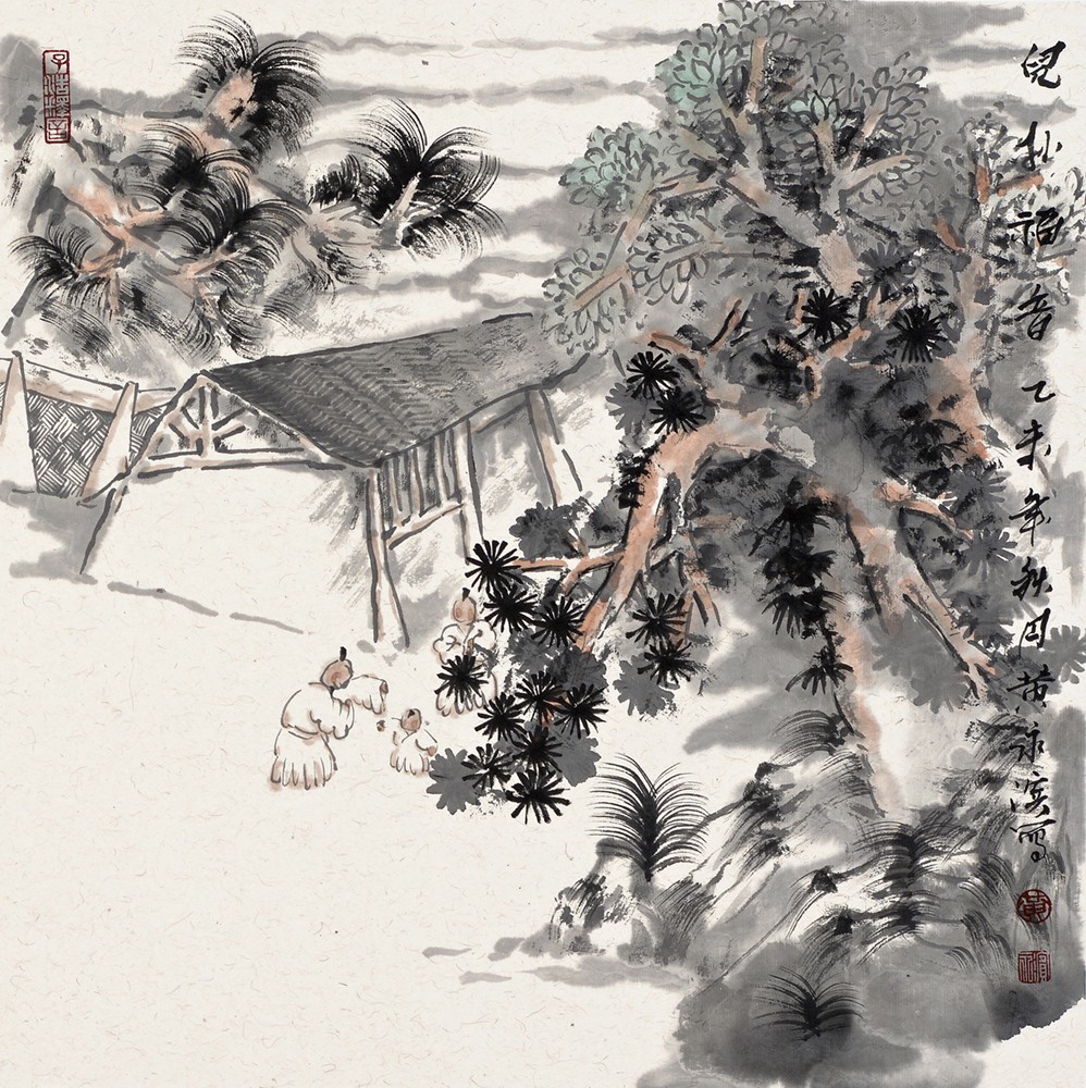 > 黄永滨国画作品-《儿孙福音》