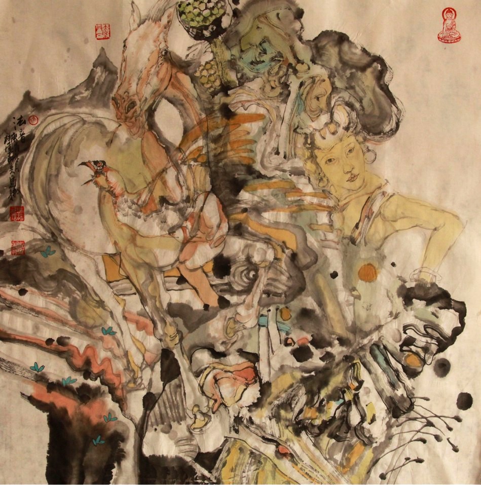 > 法音 68x68cm 2010年 马援