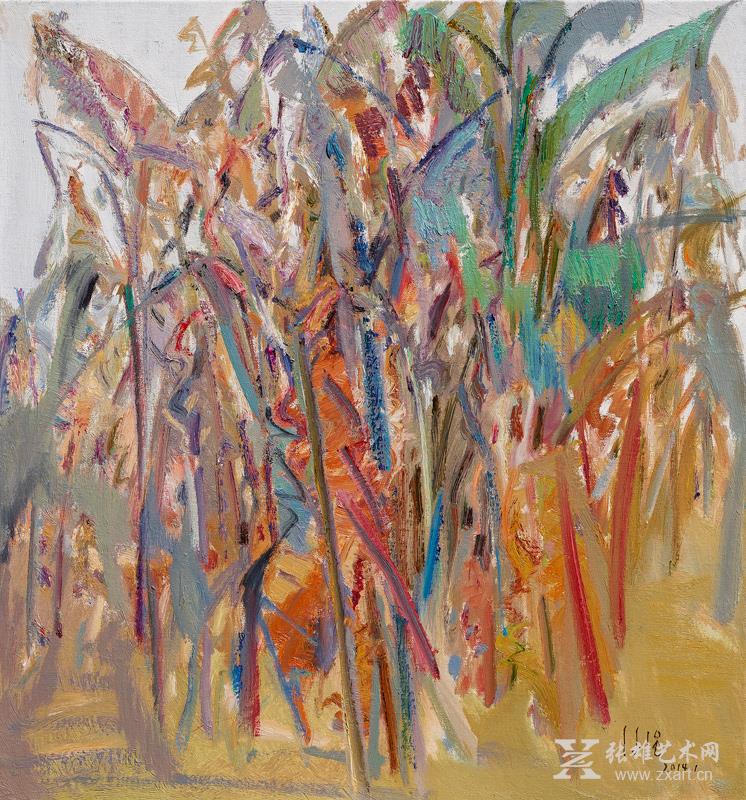 •商品描述: 徐强油画-《香蕉树》65x60cm2014年 •商品展示