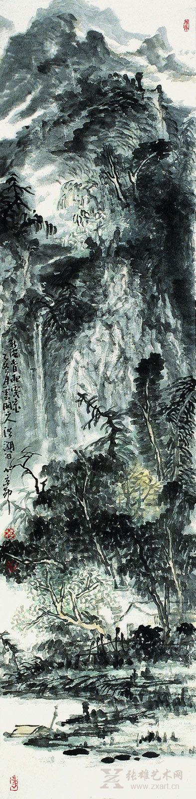 > 洪潮国画作品-春雨