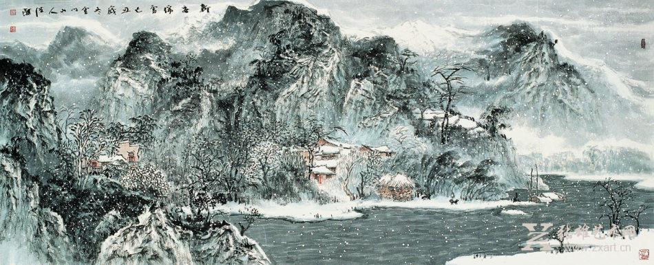 洪潮国画作品-新安瑞雪