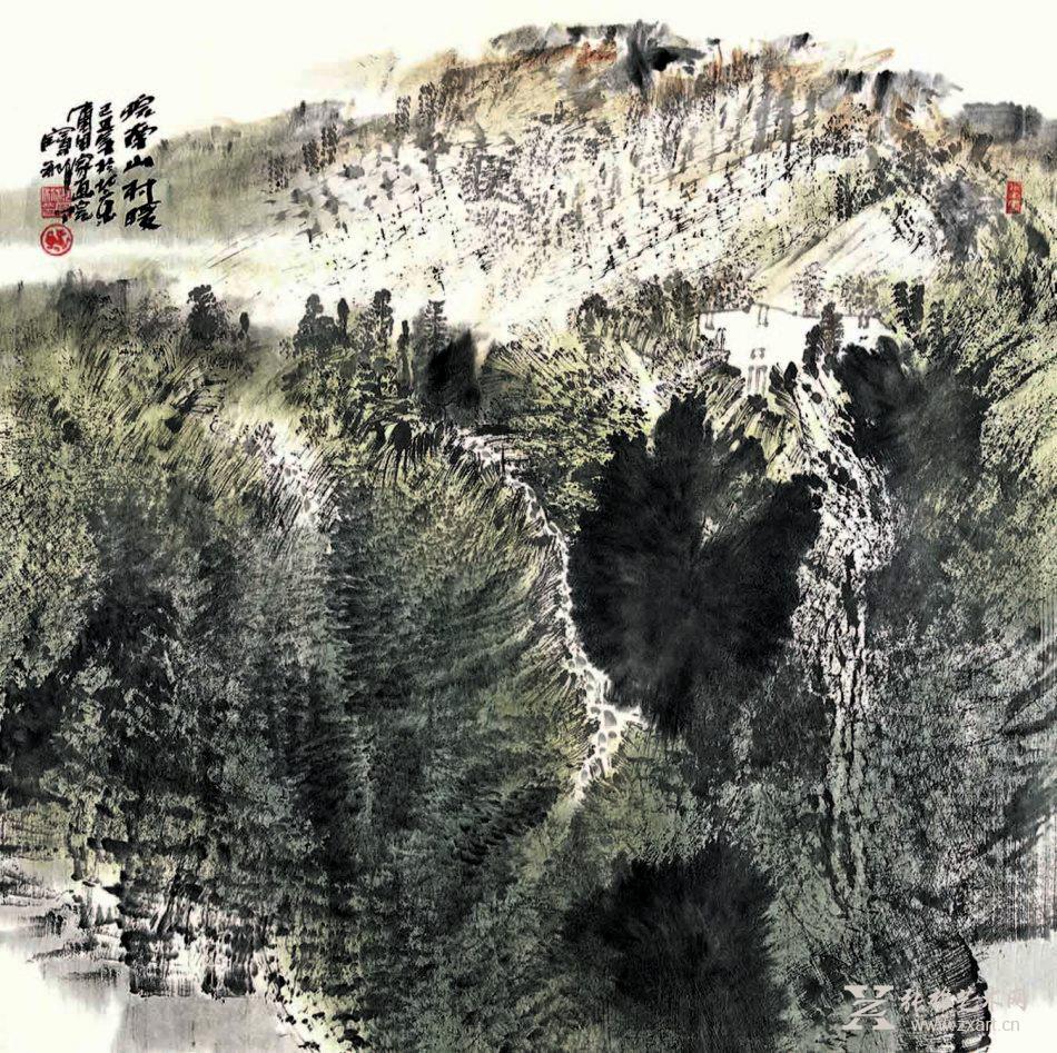 中国书画 国画 山水画 > 胡宝利国画作品-睆南山村暖   商品详细商品