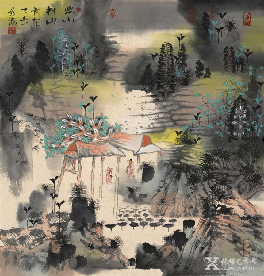 黄永滨国画作品-《乐山知山》