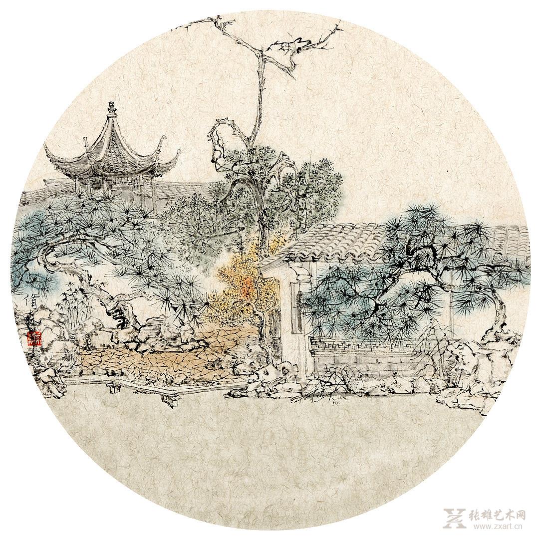 •商品描述: 贾修森国画作品-苏州网师园写生04 •商品展示