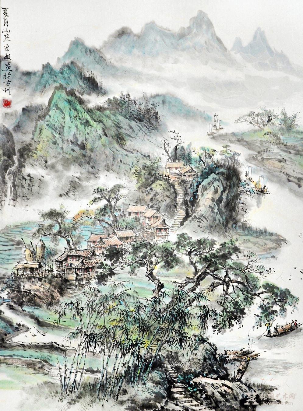 中国书画 国画 山水画 夏月山庄 商品详细商品