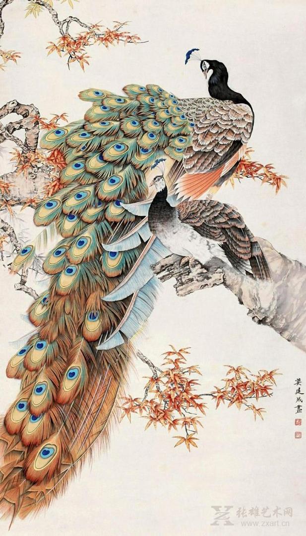 中国书画 国画 工笔画 > 《孔雀》工笔花鸟  商品详细商品评价商品