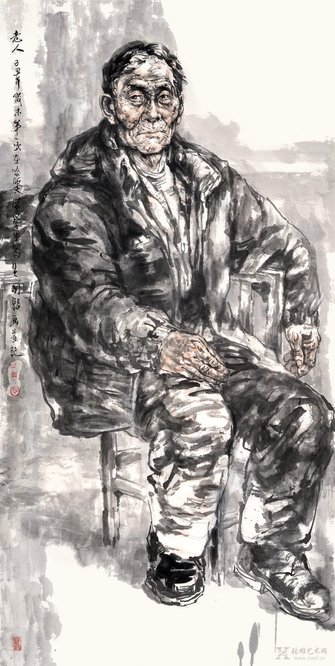 •商品描述: 《老人》写意人物 2009年  •商品展示: 商品